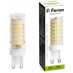 Лампа светодиодная Feron 38147, G9, JCD9, 9 Вт, 4000 К