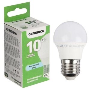 Лампа светодиодная generica G45, 10 вт, шар, 6500 к, E27, 230 в, LL-G45-10-230-65-E27-G