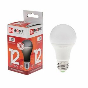 Лампа светодиодная IN HOME LED-A60-VC, е27, 12 вт, 230 в, 6500 к, 1140 лм