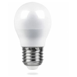 Лампа светодиодная LED 5вт Е27 белый шар (LB-38) код 25405 | FERON (6шт. в упак.)