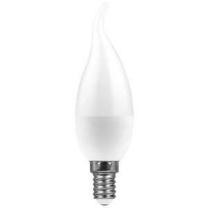 Лампа светодиодная LED 7вт E14 теплый матовая свеча. 25475 FERON (7шт.)