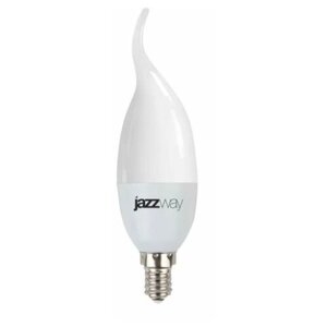 Лампа светодиодная LED 9Вт Е14 холодный матовая свеча на ветру | код. 2859549A | JazzWay (5шт. в упак.)