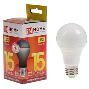 Лампа светодиодная LED-A60-VC 15вт 230в е27 3000к 1350лм IN HOME