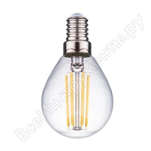 Лампа светодиодная нитевидная прозрачная шар G45 7 Вт 2700 К Е14 Фарлайт