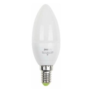 Лампа светодиодная PLED-ECO 5Вт C37 свеча 3000К тепл. бел. E27 400лм 230В | код 2855312A | JazzWay (20шт. в упак.)