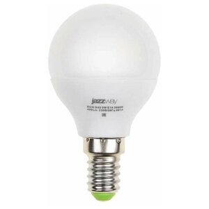 Лампа светодиодная PLED-ECO-G45 5Вт шар 4000К бел. E14 400лм 220-240В JazzWay 1036926A (7шт.)