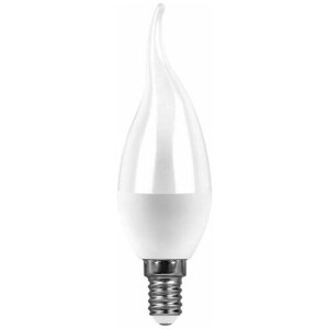 Лампа светодиодная SAFFIT SBC3709 Свеча на ветру E14 9W 6400K 55173, 10 штук в комплекте