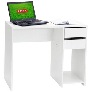 Letta компьютерный стол Ультра с 2 ящиками, ШхГхВ: 90х45х75 см, цвет: белый