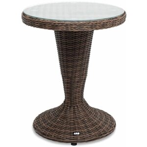 "Леванте" стол круглый из искусственного ротанга, цвет коричневый