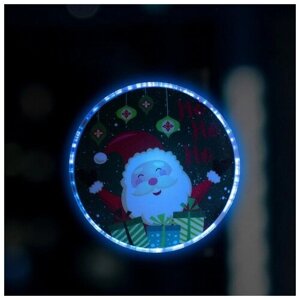 Luazon Lighting Светодиодная игрушка на липучке «Дед Мороз с подарками» 13 см, батарейки LR44х3, свечение мульти