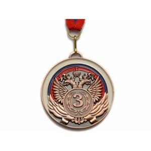Медаль спортивная с лентой 3 место d - 6,5 см :5201-6