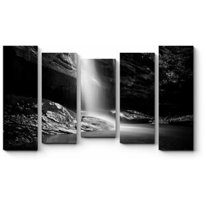 Модульная картина Черно-белый водопад110x66
