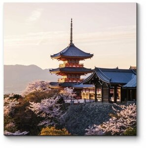 Модульная картина Цветение сакуры в Киото 40x40