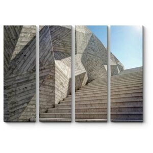 Модульная картина Элемент бетонной стены с лестницей вверх90x68