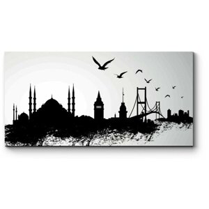 Модульная картина Иллюстрация Стамбула, город небоскребов 100x50
