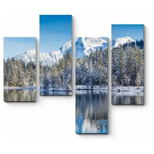 Модульная картина Красота горного озера 154x144