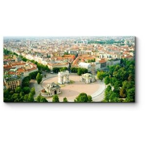 Модульная картина Панорама летнего Милана 120x60