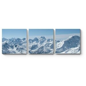Модульная картина Панорама зимних гор на Кавказе 100x33