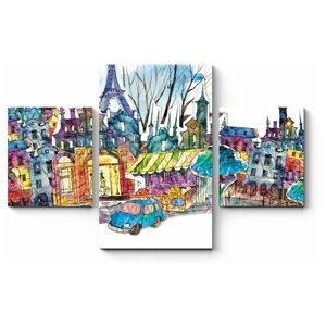 Модульная картина Париж глазами художника 90x59