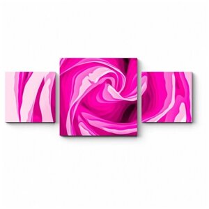 Модульная картина Розовая роза 90x39
