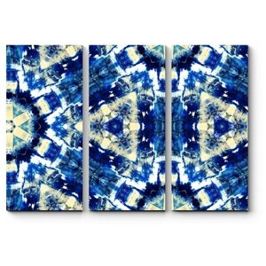 Модульная картина Синий узор калейдоскопа 140x100