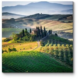 Модульная картина Тоскана, панорамный пейзаж50x50