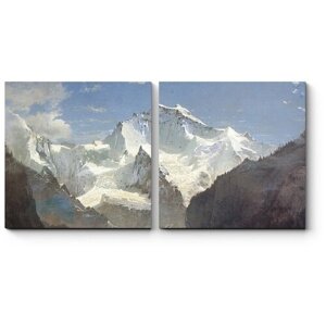 Модульная картина Вид в Швейцарских Альпах, Алексей Саврасов 160x80
