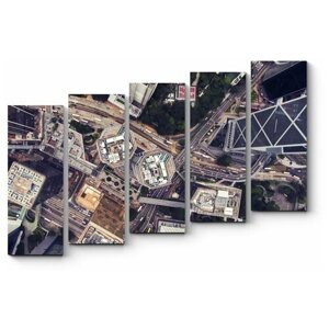 Модульная картина Взгляд на город с высоты птичьего полета180x126