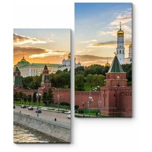 Модульная картина Закат в самом сердце Москвы 40x50