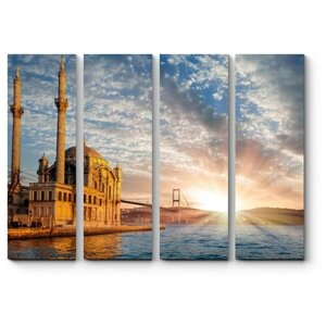 Модульная картина Завораживающий рассвет у мечети. Стамбул. 90x68