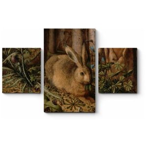 Модульная картина Заяц в лесу, Ханс Хоффман 160x104