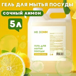 Mr. DOMM Средство для мытья посуды "Сочный лимон" антибактериальное с ароматом лимона 5 л.