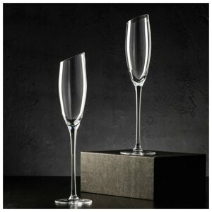 Набор бокалов для шампанского Magistro "Иллюзия", 180 мл, 5,5x27,5 см, 2 шт, цвет прозрачный