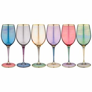 Набор бокалов для вина ART DECOR "Premium colors", 6шт, стекло, 380мл