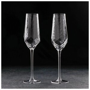 Набор бокалов стеклянных для шампанского Magistro «Дарио», 180 мл, 727,5 см, 2 шт, цвет прозрачный