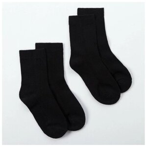 Набор детских носков 2 пары "Бамбук", 22-24 см, чёрный