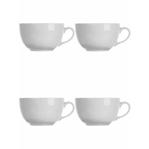 Набор из 4 чайных чашек "Dorota" 14х11,3х6,8 см, 430 мл, белый, фарфор, Lubiana, 1901