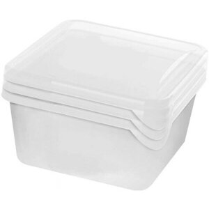 Набор контейнеров для заморозки продуктов 3шт 0,75л Lucky Friday «Frozen» квадратные прозрачный