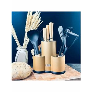 Набор ножей и кухонных принадлежностей на подставке Lenardi из нержавеющей стали, 12 предметов