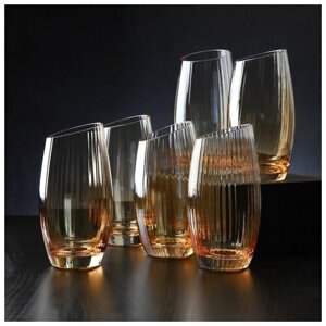 Набор стаканов высоких Magistro «Иллюзия», 475 мл, 815 см, 6 шт, цвет бронзовый