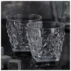 Набор стеклянных стаканов для виски "Рокс", 350 мл, 9,6х9 см, 2 шт