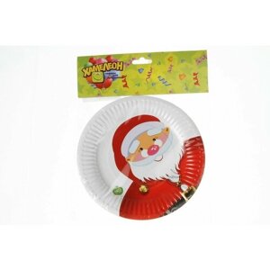 Набор тарелок бумажных Дед мороз, 6шт, d=18см TNG25