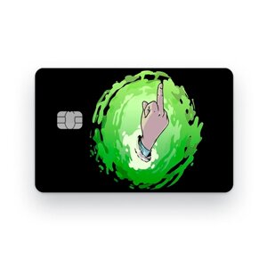 Наклейка на банковскую карту, стикер на карту, маленький чип, мемы, приколы, комиксы, стильная наклейка Рик и Морти №37