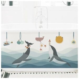 Наклейка пластик интерьерная цветная "Игры китов" 60х85 см