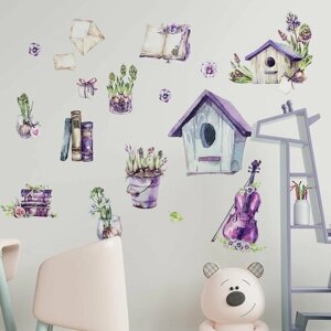 Наклейки на стену интерьерные "Фиолетовое лето", для декора интерьера дома.