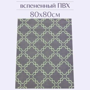 Напольный коврик для ванной из вспененного ПВХ 80x80 см, лиловый/белый, с рисунком