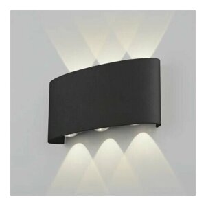 Настенный светодиодный светильник, подсветка стен, лучи на стене, LED, 6Вт, черный 626780