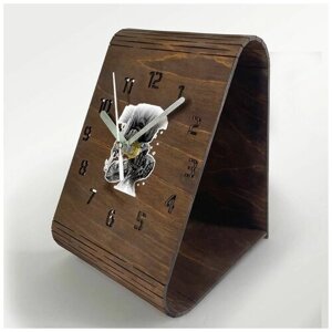 Настольные часы из дерева, цвет венге, яркий рисунок аниме берсерк - 142