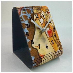 Настольные деревянные бесшумные часы цвета венге с УФ принтом Иллюстрация - 307