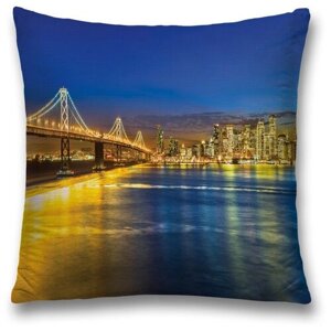 Наволочка декоративная на молнии, чехол на подушку JoyArty "Мост в Сан-Франциско" 45х45 см
